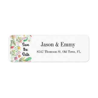 Retouradressetiket - Sla de datum op Bloemen Thema Etiket
