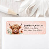 Retouradressetiketten voor Highland Koe Etiket (Insitu)