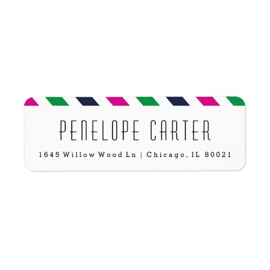 Retouradressetiketten voor Preppy stripe Etiket (Voorkant)