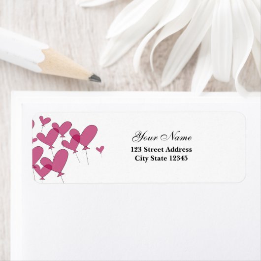 Retouradressetiketten voor rode hartballon etiket (Insitu)