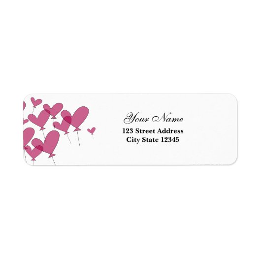 Retouradressetiketten voor rode hartballon etiket (Voorkant)