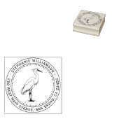 Retouradresstempel Egret Circle Rubberstempel (Gestempeld)