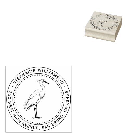 Retouradresstempel Egret Circle Rubberstempel (Gestempeld)