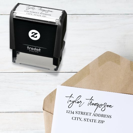 Retouradresstempel | flirterig script zelfinktende stempel