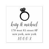 Retouradresstempel met diamanten ring  zelfinktende stempel (Design)