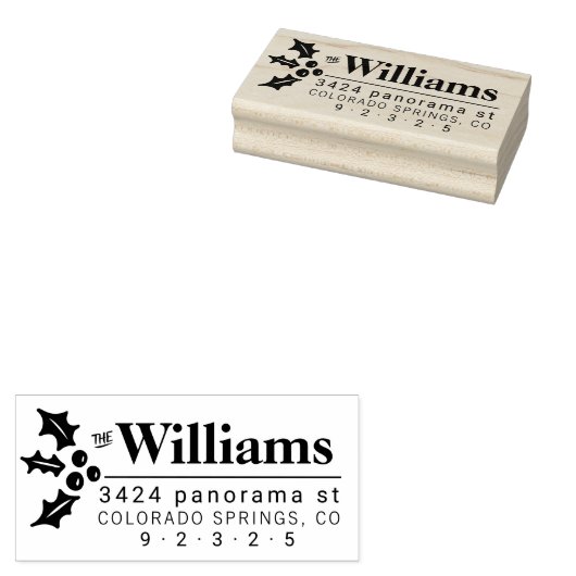 Retouradresstempel met kerstgroen rubberstempel (Gestempeld)