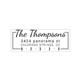 Retouradresstempel met regels in adres rubberstempel