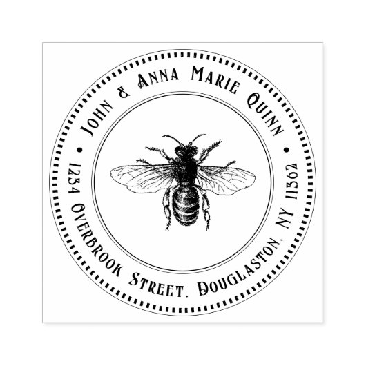 Retouradresstempel  Queen Honeybee Rubberstempel (Afrduk)