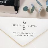 Retouradresstempel | Trouwkoppel Monogram Zelfinktende Stempel