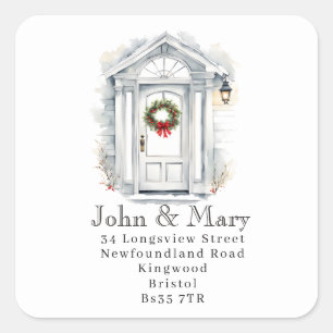 Retouradressticker voor de voordeur   Kerstmis Vierkante Sticker