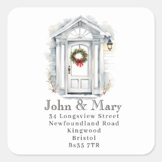 Retouradressticker voor de voordeur | Kerstmis Vierkante Sticker