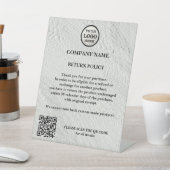 Retourbeleid Travertijn Retail Logo Business Reclamebord Met Voetstuk (Insitu)