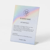 Retourbeleid Zakelijk Logo Winkel Regenboog Reclamebord Met Voetstuk (Voorkant)