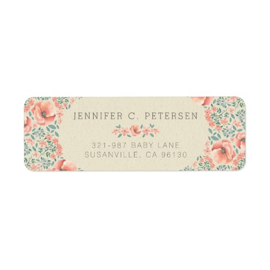 Retouretiket |  Bloemen Storybook Etiket (Voorkant)