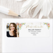 Retouretiket | Bloemenfoto afstuderen Etiket (Insitu)