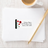 Retouretiket | Rode papaver | Zwart, groen Etiket (Insitu)