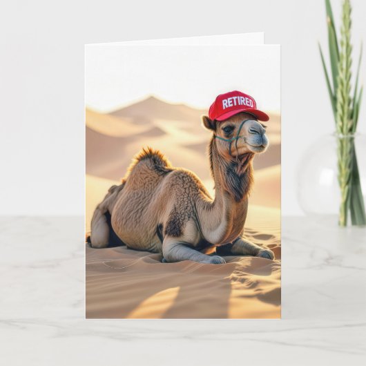 Retourkameel met een Rode Hoed Kaart (Voorkant)