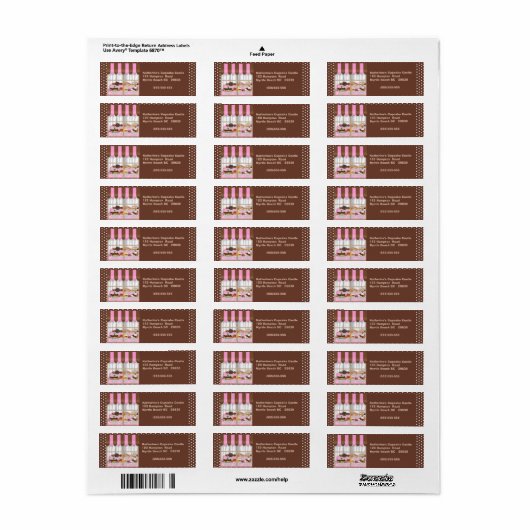 Retourlabel bakkerij etiket (Full Sheet)