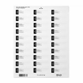 Retourlabel: een brief van Butterfly (b&w) Etiket (Full Sheet)