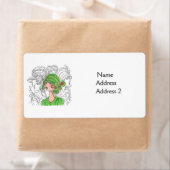 Retourlabel Green Flapper Girl Etiket (Insitu)