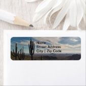 Retourlabel met achtergrond woestijnscène etiket (Insitu)