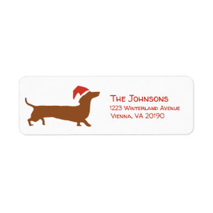 Retourlabel Santa dachshund Etiket