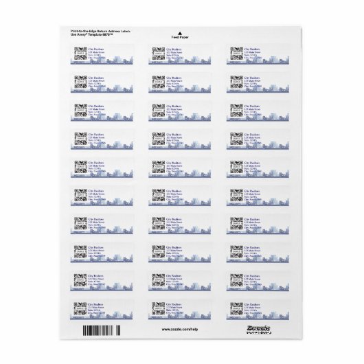 Retourlabel Sjabloon City Realtors Etiket (Full Sheet)
