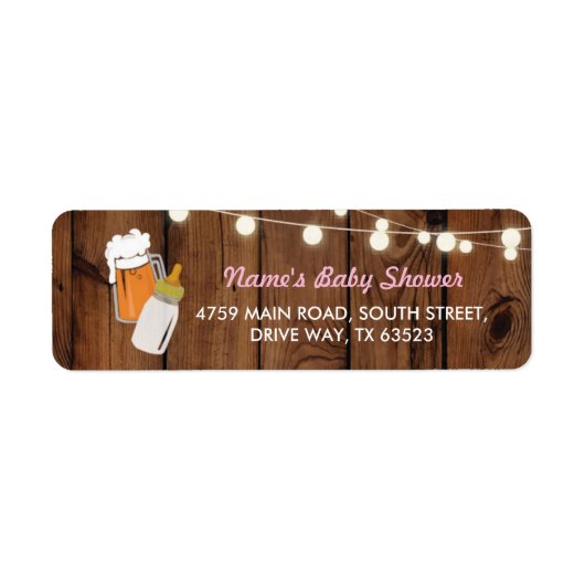 Retourlabels baby shower Brouwen Bierbrouwen Etiket (Voorkant)