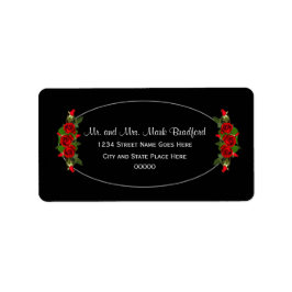 Retourlabels, brede, rode roos bruiloft Collectie Etiket