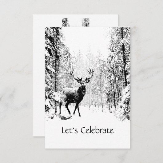 Retournerende Hert Geschenk Herten Kunst Kaart (Voorkant / Achterkant)