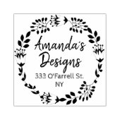 Retourzending bloemenkrans en bedrijfsadres rubberstempel (Afrduk)