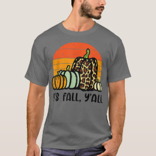 Retr Pumpkins Leopard Cheetah Print Autumn Herfst T-shirt