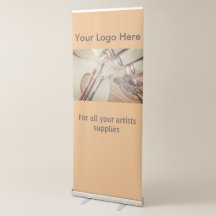 Retracteerbare banner met olieverf Afbeelding