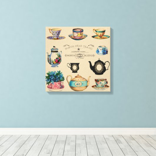  retrant Noord-Star Tea Blend Company Advert Canvas Afdruk (Insitu (Houten vloer))