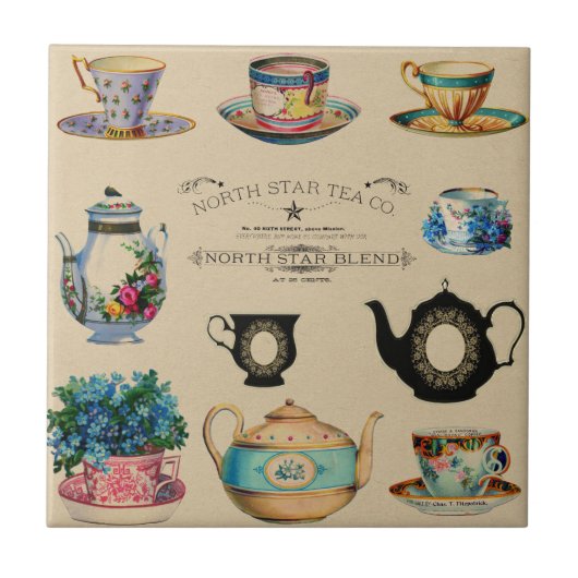 retrant Noord-Star Tea Blend Company Advert Tegeltje (Voorkant)
