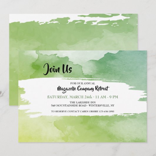 Retreat Corporate Invitation Kaart (Voorkant / Achterkant)