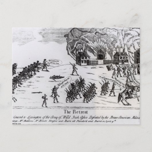 Retreat, gepubliceerd in 1775 briefkaart (Voorkant)