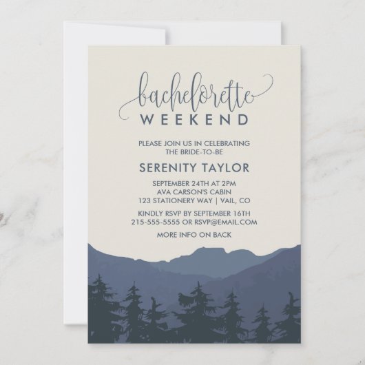 Retreat naar de Bachelorette Weekend in de bergen Kaart (Voorkant)