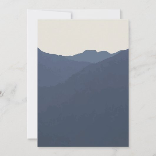 Retreat naar de bergen Rehearsal Dinner Kaart (Achterkant)