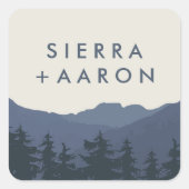 Retreat naar de bergen Wedding Envelope-zegels Vierkante Sticker (Voorkant)