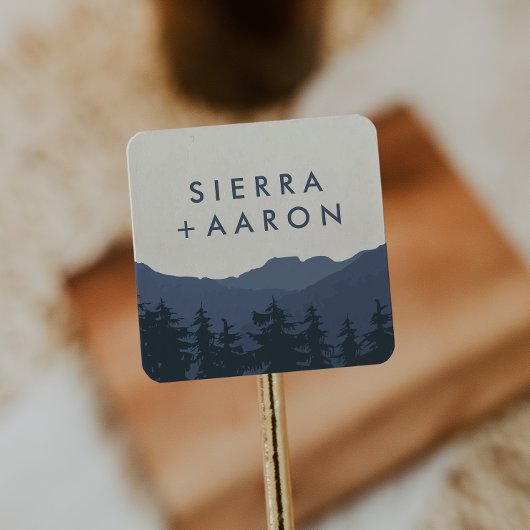 Retreat naar de bergen Wedding Envelope-zegels Vierkante Sticker