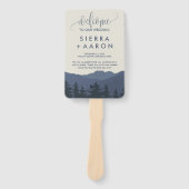 Retreat to the Mountains Wedding Programme Handwaaier (Voorkant)