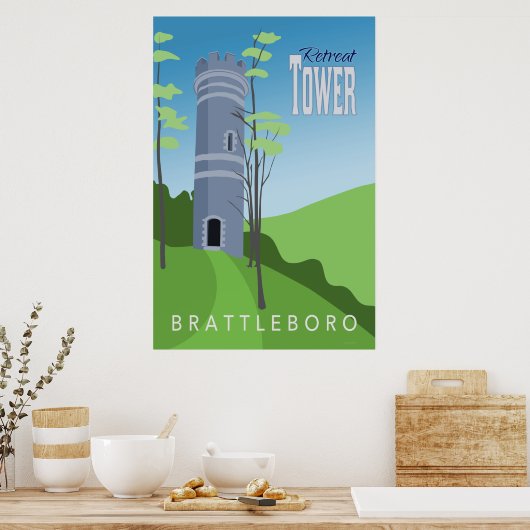 Retreat Tower Retro Poster (Keuken)