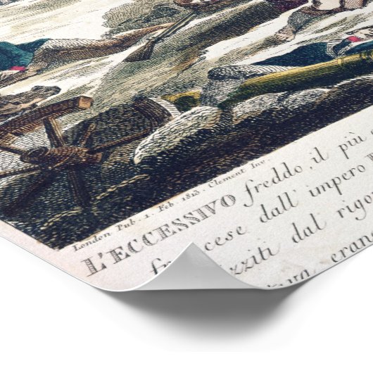 Retreat uit Moskou, gegraveerd door J. Hassell Poster (Hoek)