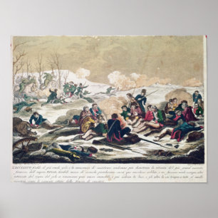 Retreat uit Moskou, gegraveerd door J. Hassell Poster