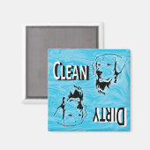 Retriever Dog Clean Dirty Dishwasmachine Omkeerbaa Magneet (Voorkant / Achterkant)