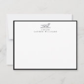 Retriever Dog Sketch Black Border Note Card Kaart (Voorkant)