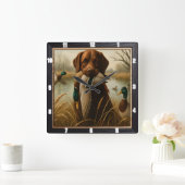 Retriever Duck Pond Hunting Vierkante Klok (Huis)