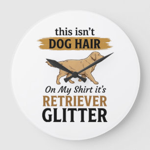 Retriever Glitter Grappige Hond Liefhebber Vintage Grote Klok