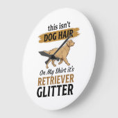 Retriever Glitter Grappige Hond Liefhebber Vintage Grote Klok (Hoek)